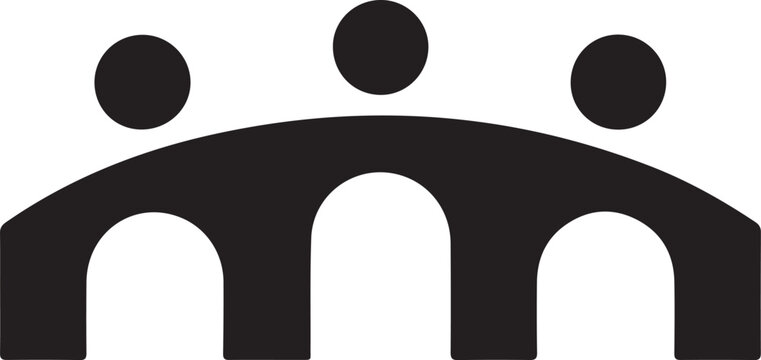 Bridge people family together human unity logo vector icon