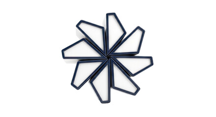 Abstract Starburst Shape with Dark Blue Edges and White Centers