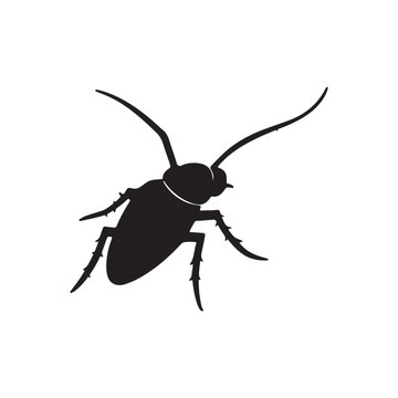 Cockroach silhouette vector illustration for pest control and insect design concept
