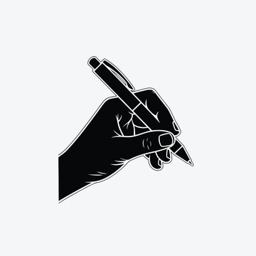 Hand Writing with Pen - Vector Illustration