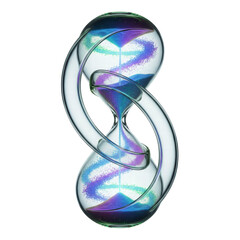 Abstract Hourglass with Swirling Colorful Sand Isolated
