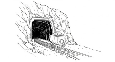 Black and White Tunnel Entrance. © ade