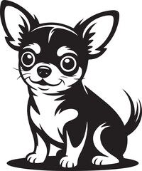 Obraz premium Chihuahua or terrier logo symbol, stylized vector of small yound dog