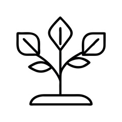 Line drawing of a small plant growing from the soil, symbolizing new life and hope.