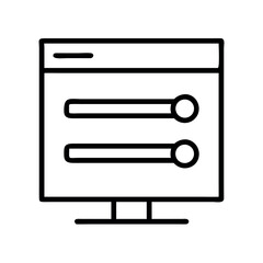 Computer screen with sliders icon, settings and customization symbol