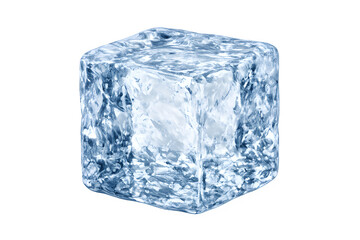 Obraz premium Clear ice cube with blue tint