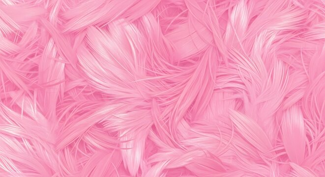 A vibrant pink monochromatic macro background featuring soft, wispy feathers layered in a delicate and ethereal abstract pattern.