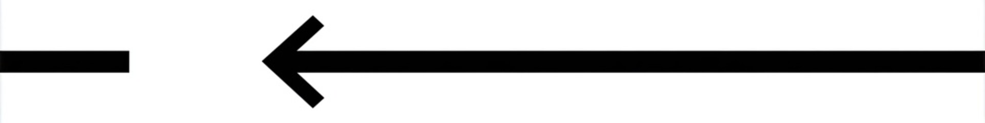 Fototapeta premium A graphic featuring a black arrow pointing left and a short black line before it