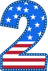 Patriotic Number numbers 0 an inspiring flag pattern of red and blue stripes svg vector