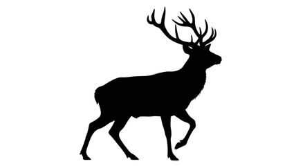 Obraz premium Black Silhouette Deer with Antlers.