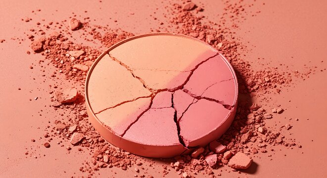 Broken Makeup Compact with Powder