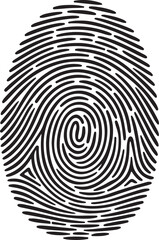 Fingerprint icon. Cyber security concept. Digital security authentication concept. Biometric authorization. Identification. Vector illustration black isolated fingerprint sign on white background