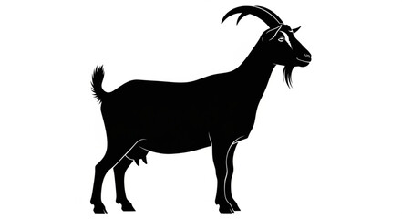 Obraz premium Black Silhouette of a Goat.