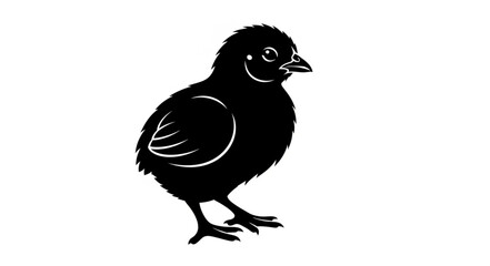 Black Silhouette of a Chick. © kadon