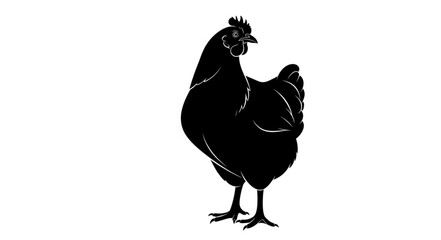 Black Silhouette of a Chicken. © kadon
