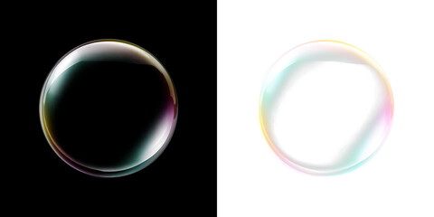 Clear luminous bubble PNG isolated on transparent background with natural shine
