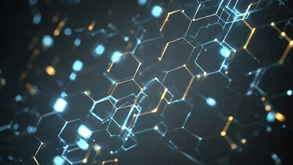 Obraz premium Abstract Technology Connection Hexagons