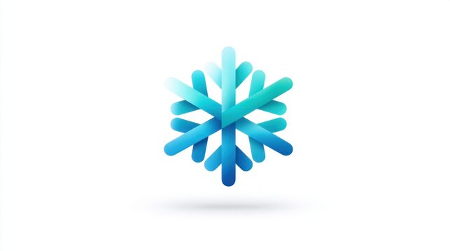 Abstract snowflake logo design with blue and teal gradient on a white background