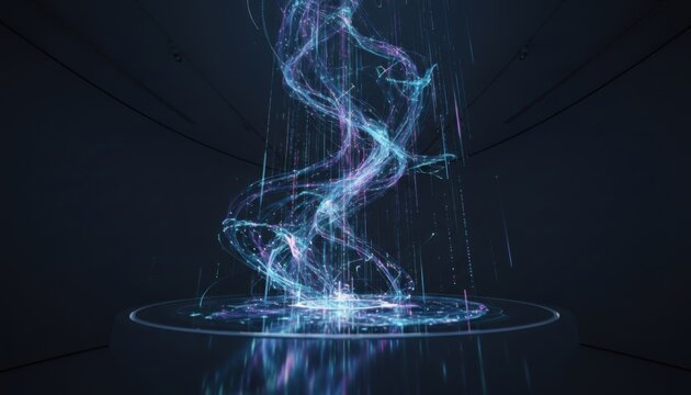 Futuristic Glowing Holographic Projection Abstract img 1771591440393 149