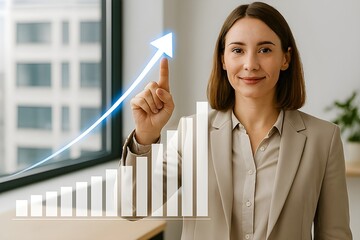 Startup Business Growth Concept with Upward Arrow