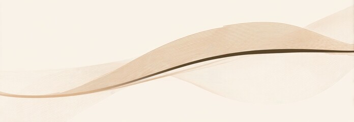 Obraz premium Beige-toned abstract design. Wavy lines layered, with light shading on a light background