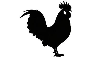 Black Silhouette of a Rooster. © cole