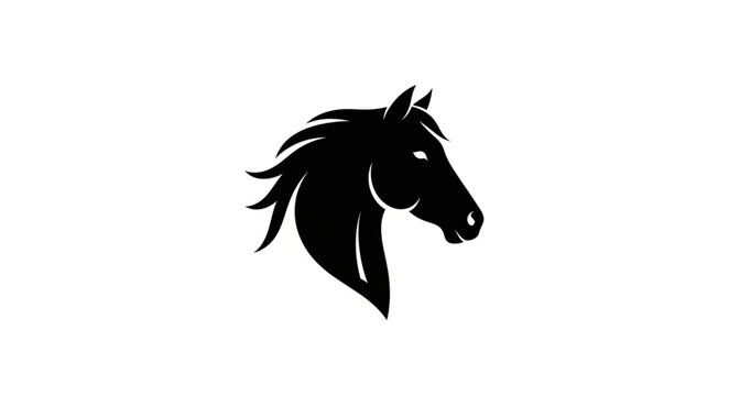 Black Silhouette of Horse Head.