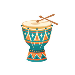 Traditional Arabic Darbuka Drum Flat Illustration