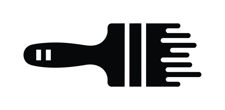 Vector of a comb with wide teeth and a handle