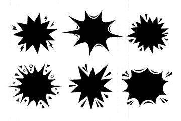 set of black and white blots