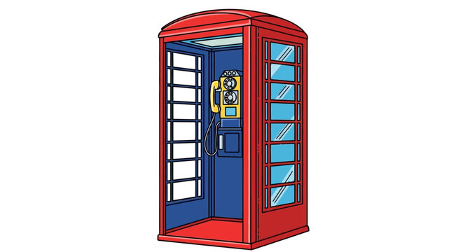 Red Telephone Booth Open Door.