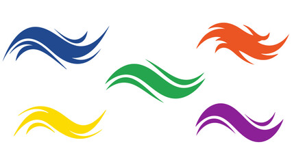 Obraz premium Colorful Abstract Wave Shapes Illustration with Dynamic Flow and Vibrant Colors for Design Use