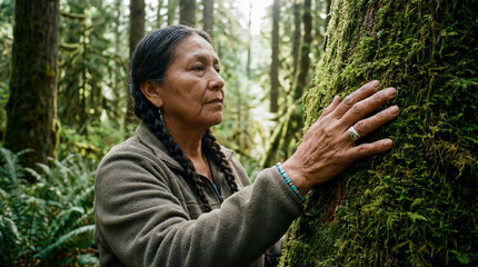 Forest bathing ecological mindfulness ritual for emotional balance and ecological awareness.