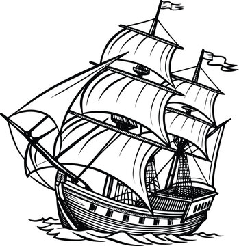 pirate ship silhouette