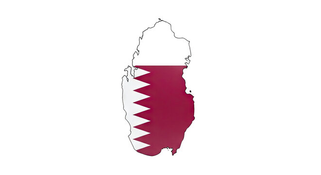 Map of Qatar with Flag