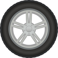 Fototapeta premium Car wheel cartoon icon. Auto tyre logo