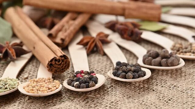Video of a mix of aromatic spices