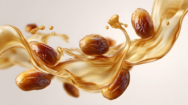 Sweet organic dates fruit drizzled with delicious golden caramel syrup