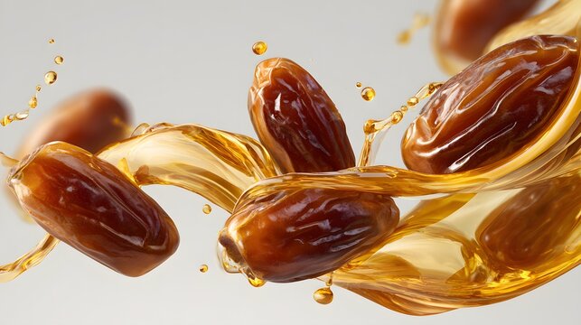 Sweet organic dates fruit drizzled with delicious golden caramel syrup