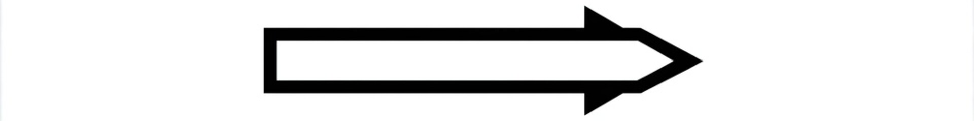 Obraz premium A black arrow pointing to the right, outlined with a rectangle shape on a white background