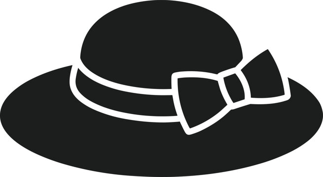 Easter bonnet silhouette with bow vector graphic ribbon