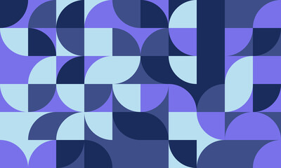 Abstract geometric pattern.  Stylish midcentury modern design with calming pastel and navy blue hues. Perfect for backgrounds, websites, or print projects conveying sophistication and balance.