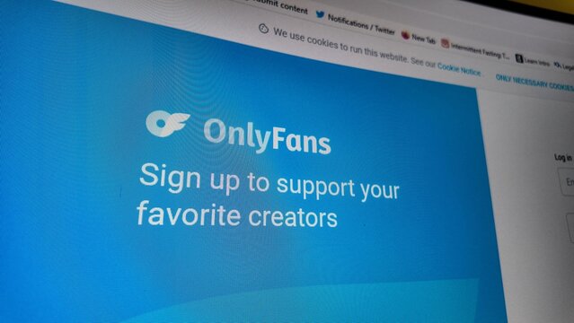 Dublin Ireland febuary 25 2026..the onlyfans website on a computer screen