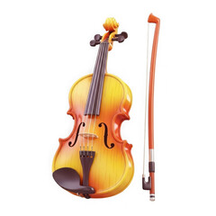 Fototapeta premium A violin and bow on a white background