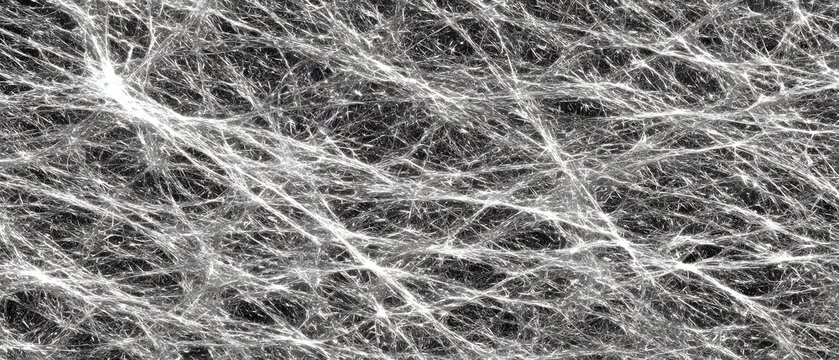 Close up view of a textured surface with fine white fibers and a dark background