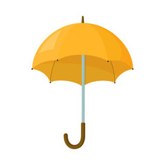 yellow umbrella flat vector illustration