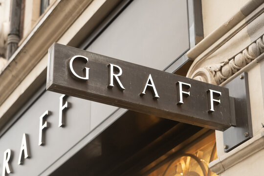 Graff luxury jewelry boutique sign in London
