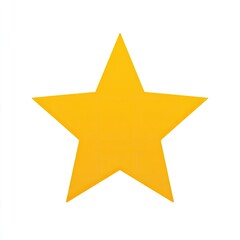 Obraz premium A bright, five-pointed golden star on a pure white background