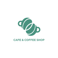 Symmetric abstract coffee bean logo design for premium cafe and roastery branding