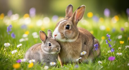 Fototapeta na wymiar rabbit in the grass